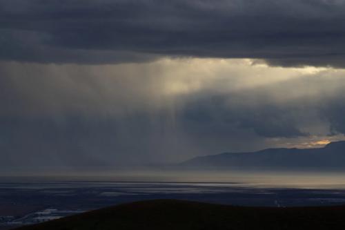 A storm over the Great Salt Lake on May 29, 2022 (Roger McDonough | KCPW)